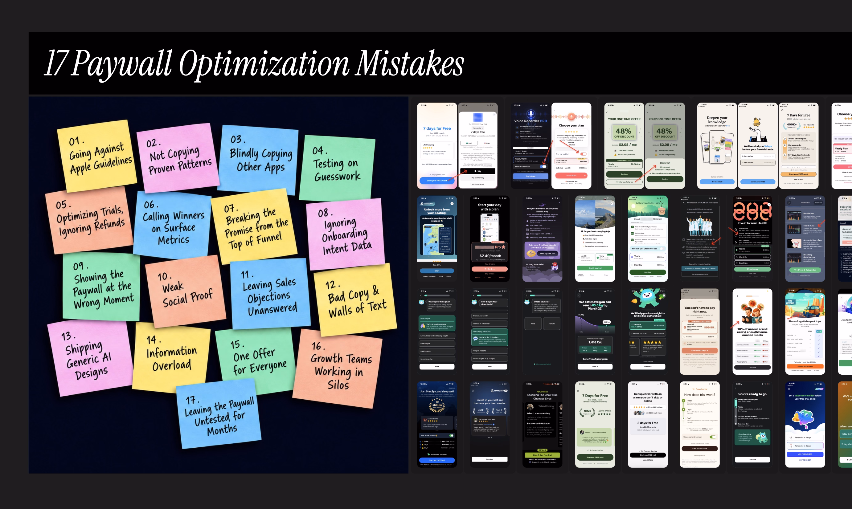 17 paywall optimization mistakes board
